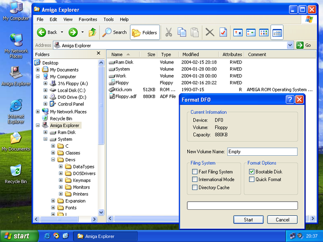 Screenshot of Amiga Explorer 2005