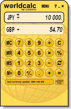 Currency calculator, currency converter, skins, skin, translucent, translucency, transparent, transparency, calculator, spreadsh